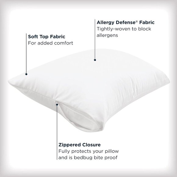 Set of 2 Standard/Queen AllerEase Pillow Protectors - Moisture Wicking, Advanced - Picture 4 of 6